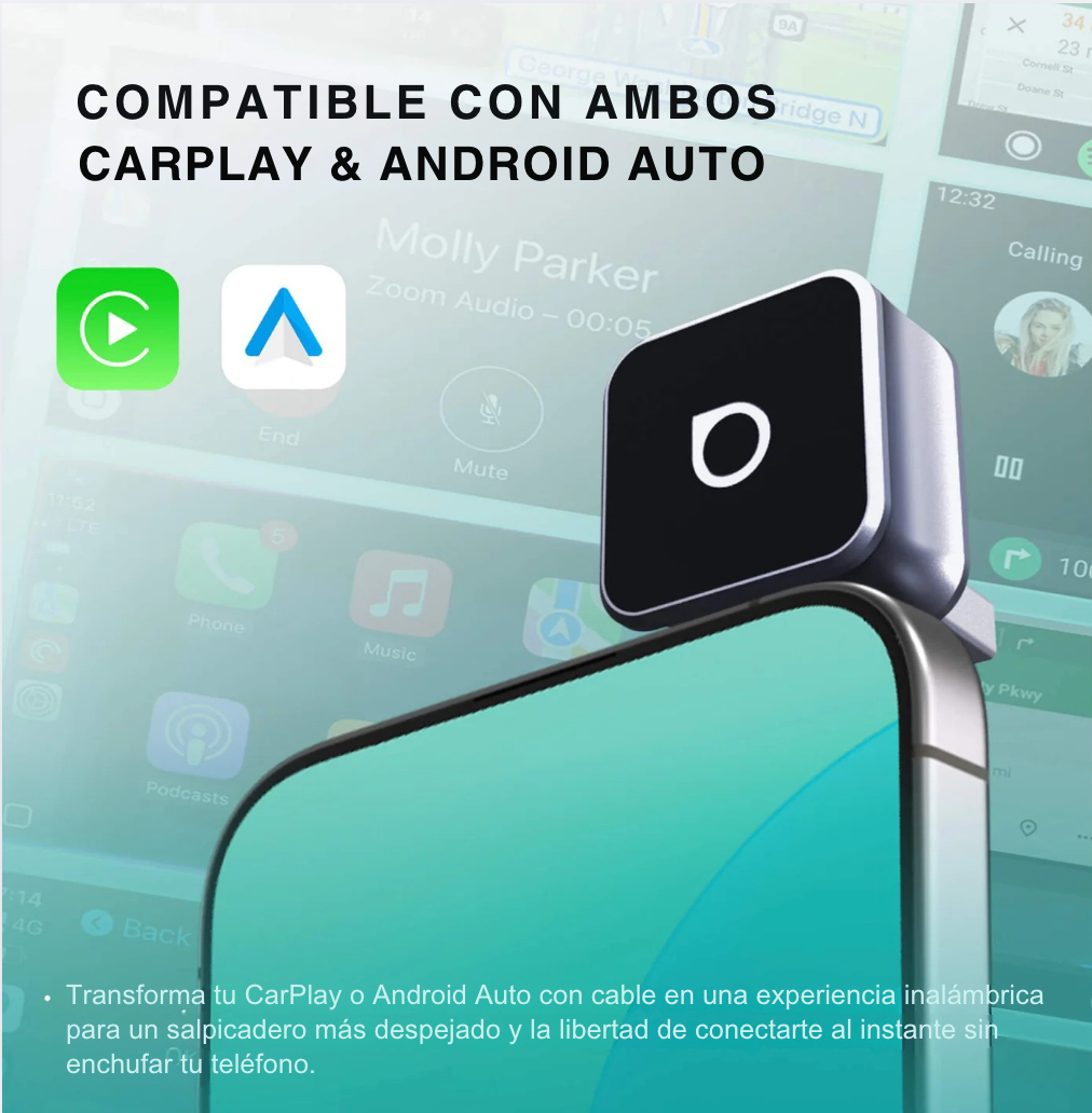 Ottocast Mini Cube 3.0 Adaptador CarPlay/Android Auto inalámbrico