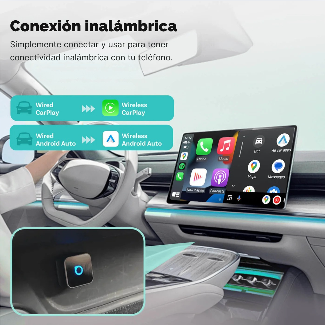 Ottocast Mini Cube 3.0 Adaptador CarPlay/Android Auto inalámbrico