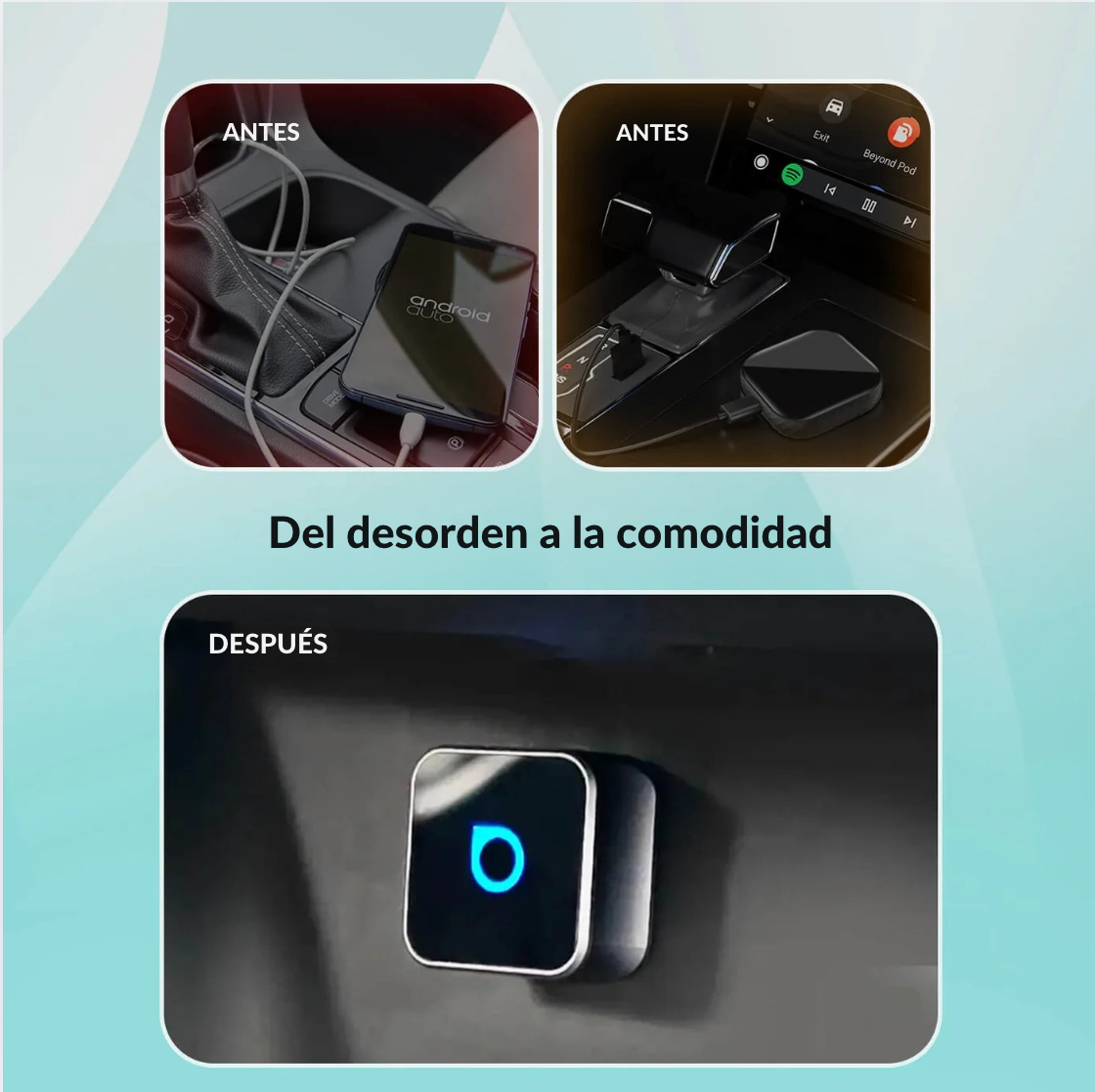 Ottocast Mini Cube 3.0 Adaptador CarPlay/Android Auto inalámbrico