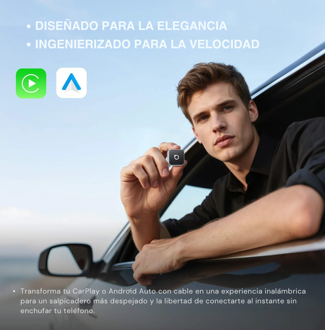 Ottocast Mini Cube 3.0 Adaptador CarPlay/Android Auto inalámbrico